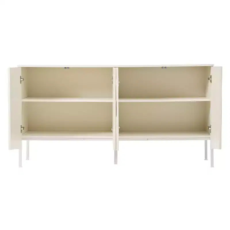 Mobile credenza con 4 ante lineari, nei colori Beige / Nero / Blu Navy / Bianco, per 1 persona