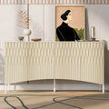 Mobile credenza con 4 ante lineari, nei colori Beige / Nero / Blu Navy / Bianco, per 1 persona