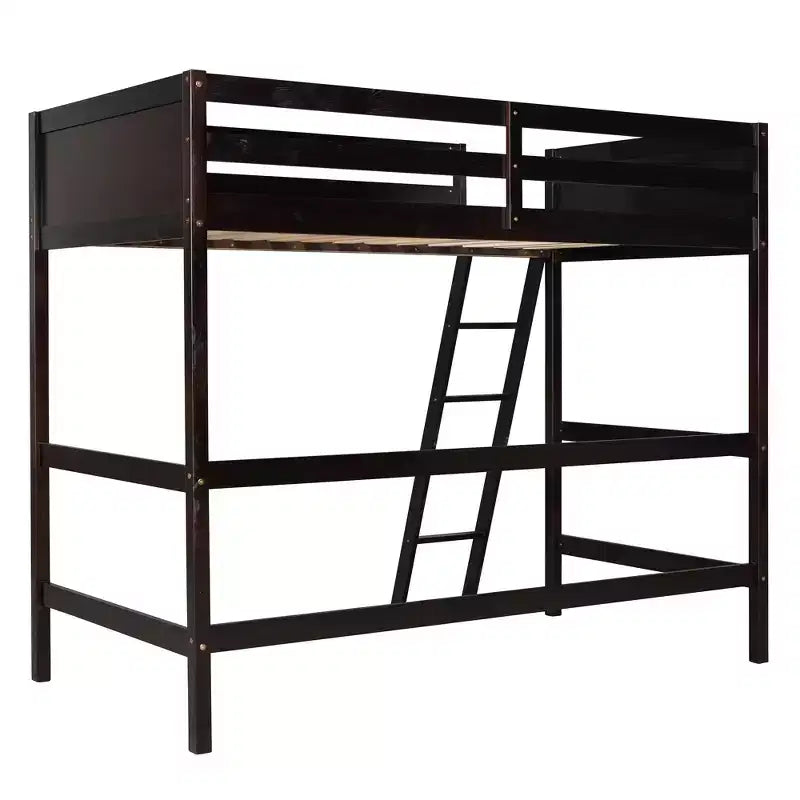 Letto a soppalco singolo Espresso / Grigio / Bianco con scaletta, per 1 persona