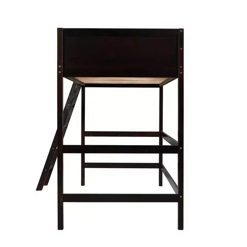 Letto a soppalco singolo Espresso / Grigio / Bianco con scaletta, per 1 persona