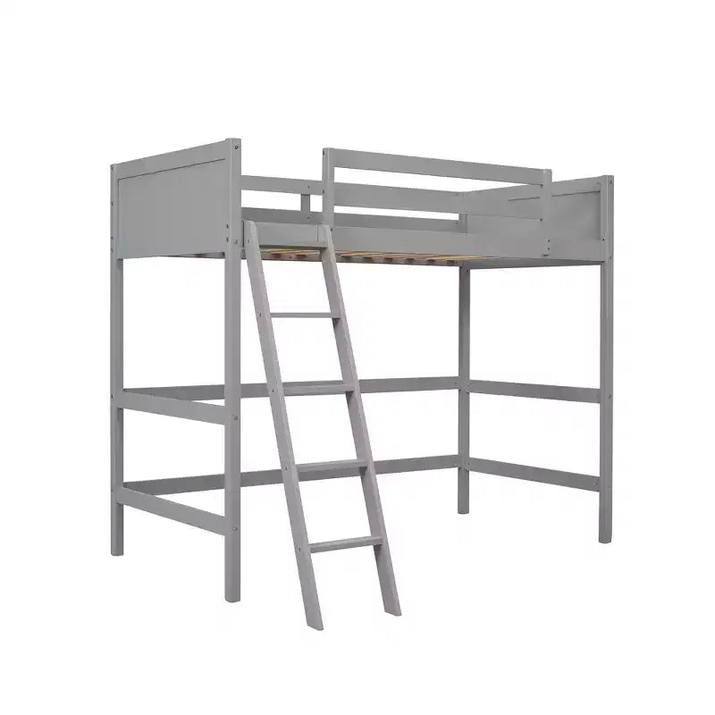 Letto a soppalco singolo Espresso / Grigio / Bianco con scaletta, per 1 persona