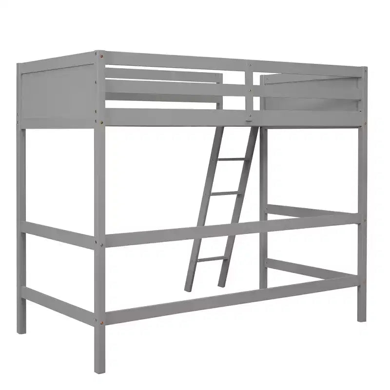 Letto a soppalco singolo Espresso / Grigio / Bianco con scaletta, per 1 persona