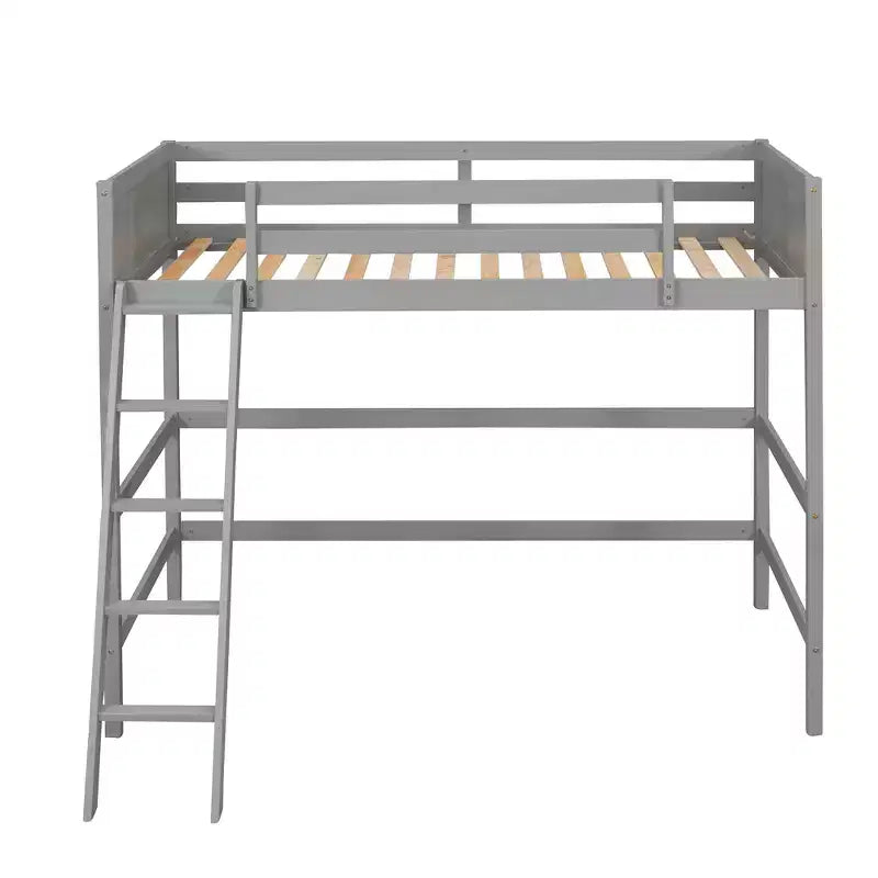 Letto a soppalco singolo Espresso / Grigio / Bianco con scaletta, per 1 persona
