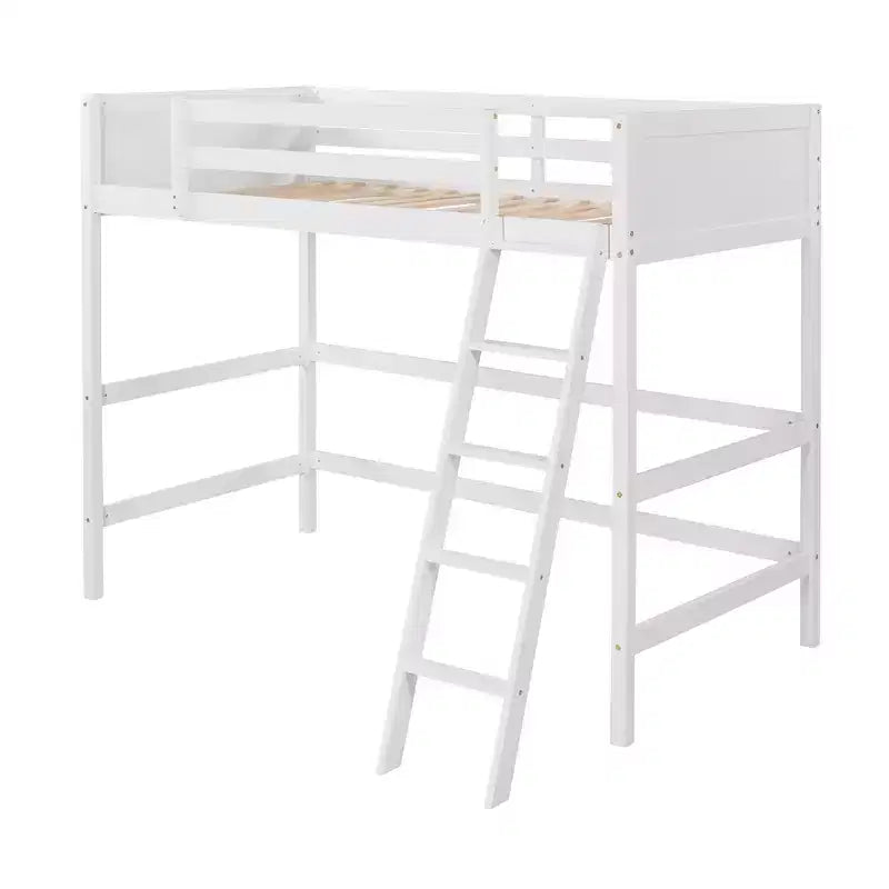 Letto a soppalco singolo Espresso / Grigio / Bianco con scaletta, per 1 persona