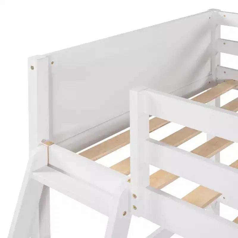 Letto a soppalco singolo Espresso / Grigio / Bianco con scaletta, per 1 persona