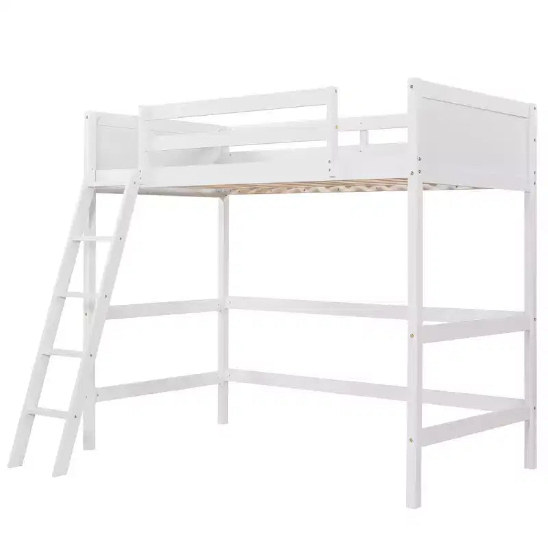 Letto a soppalco singolo Espresso / Grigio / Bianco con scaletta, per 1 persona