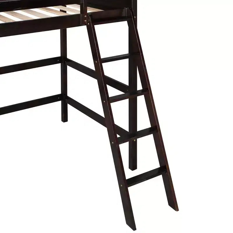Letto a soppalco singolo Espresso / Grigio / Bianco con scaletta, per 1 persona