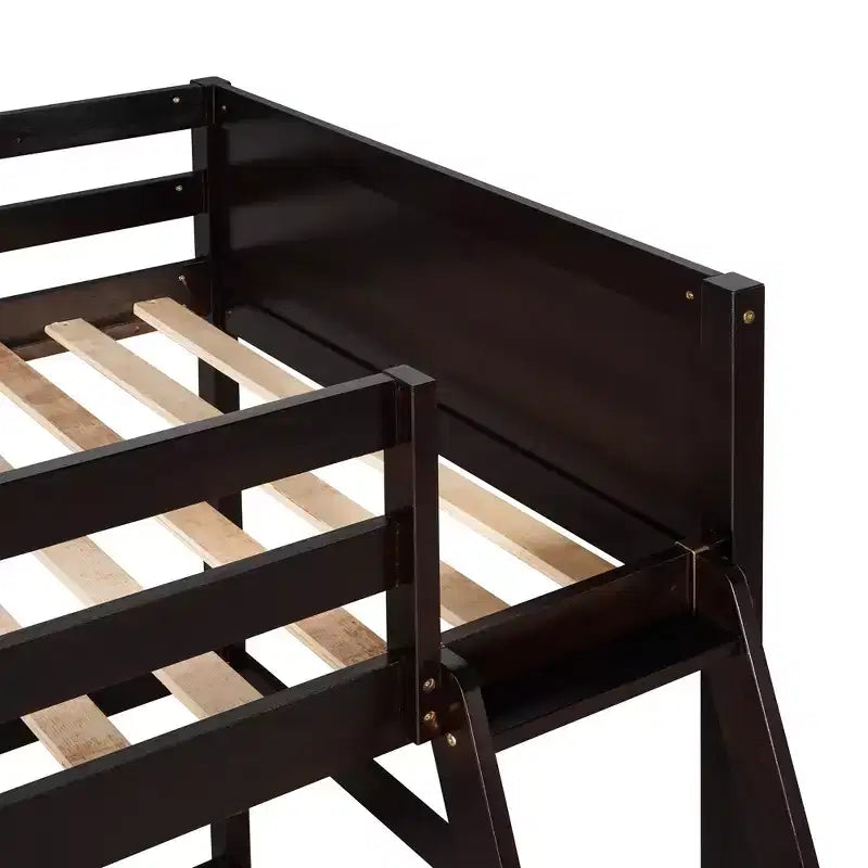 Letto a soppalco singolo Espresso / Grigio / Bianco con scaletta, per 1 persona