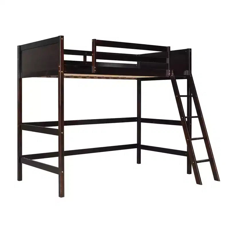 Letto a soppalco singolo Espresso / Grigio / Bianco con scaletta, per 1 persona