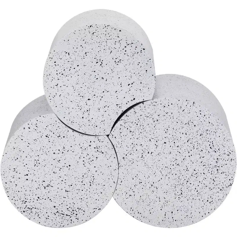 Tavolino esagonale in terrazzo nero/tortora/bianco, modulare, connettibile a più elementi