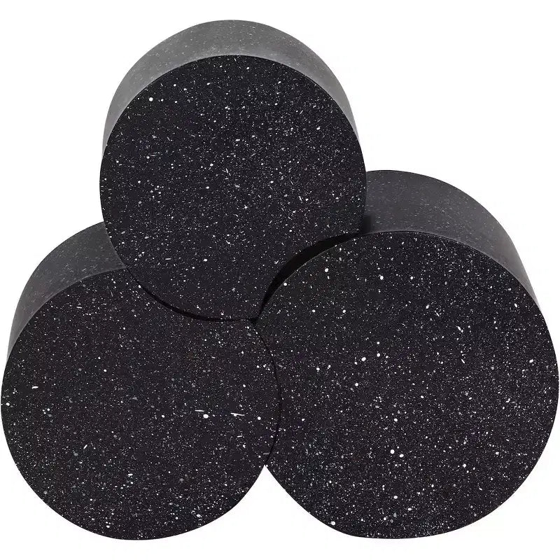 Tavolino esagonale in terrazzo nero/tortora/bianco, modulare, connettibile a più elementi