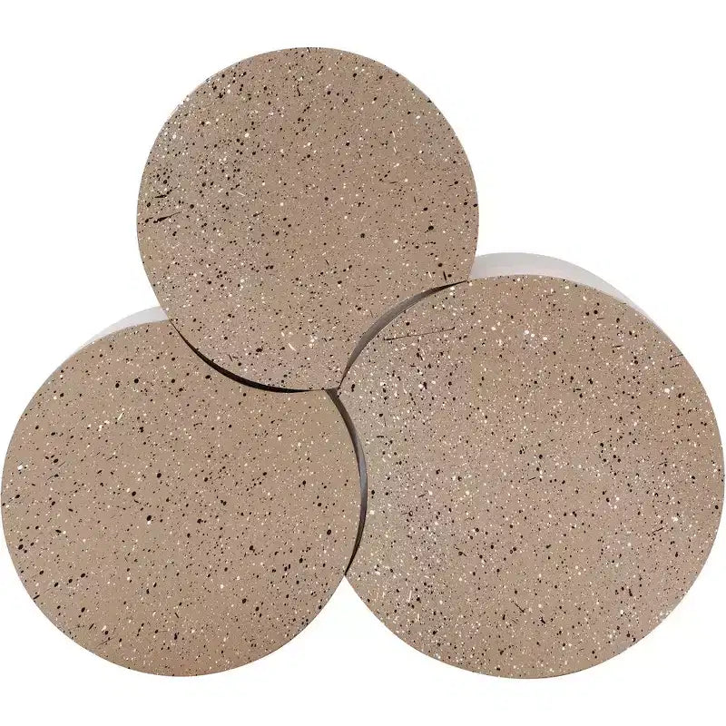 Tavolino esagonale in terrazzo nero/tortora/bianco, modulare, connettibile a più elementi