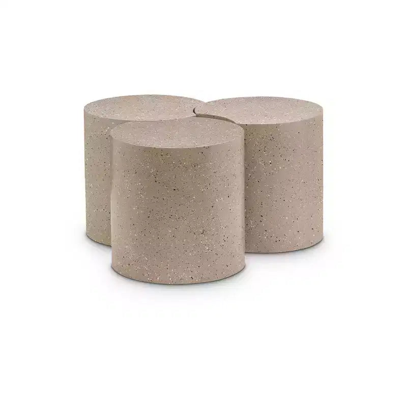 Tavolino esagonale in terrazzo nero/tortora/bianco, modulare, connettibile a più elementi
