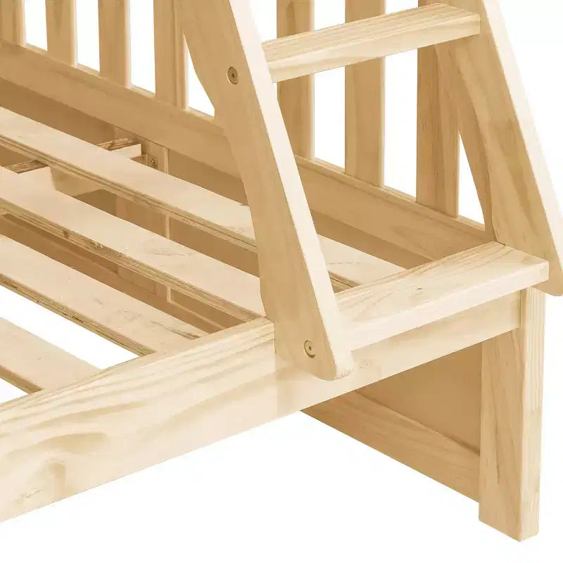 Legno Naturale, Letto a Castello Matrimoniale con Cassetti Contenitore, per 2 Persone