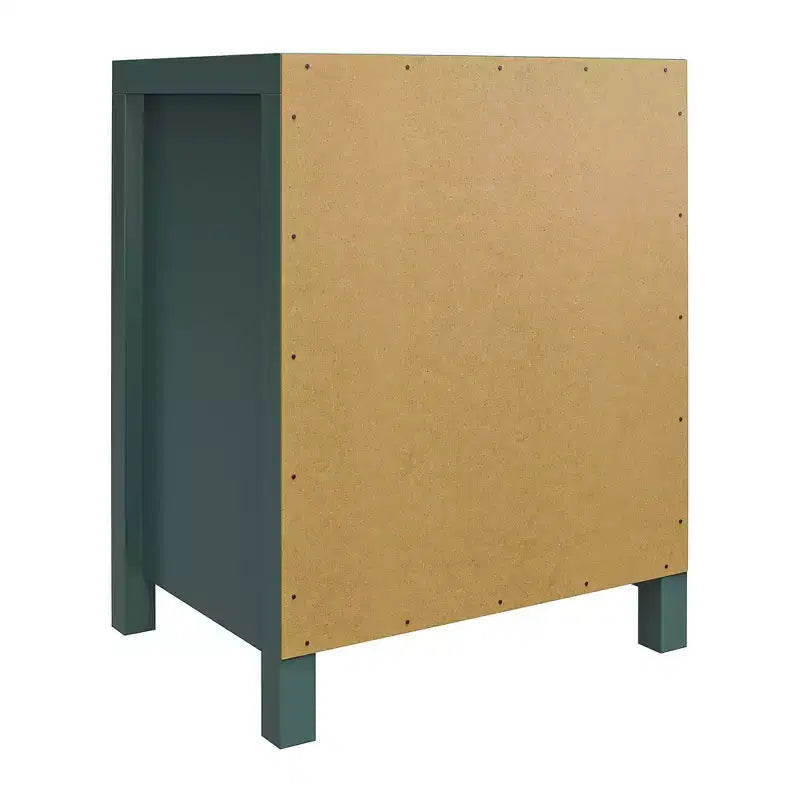 Comodino Verde a 1 Cassetto con Vano Aperto, per 1