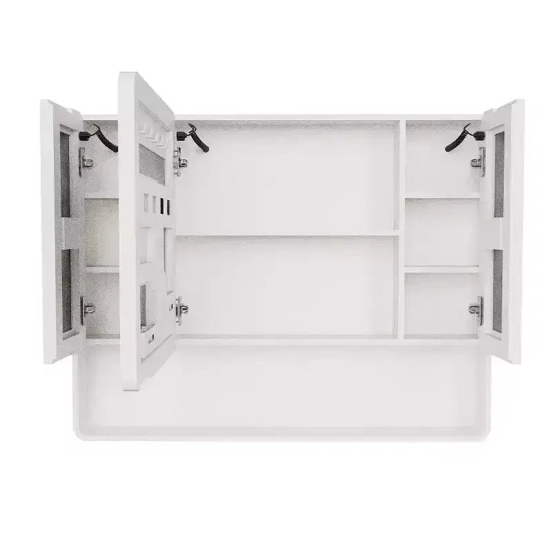 Pensile da bagno a 3 ante bianco con specchio