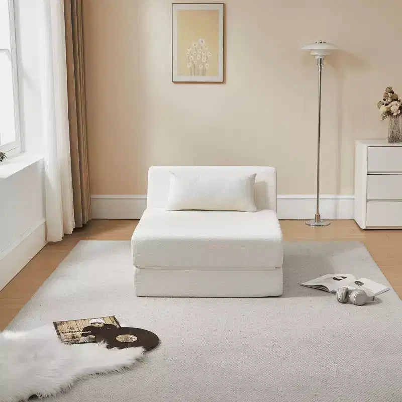 Divano letto convertibile 2 in 1 Beige/Blu/Grigio/Giallo, un posto