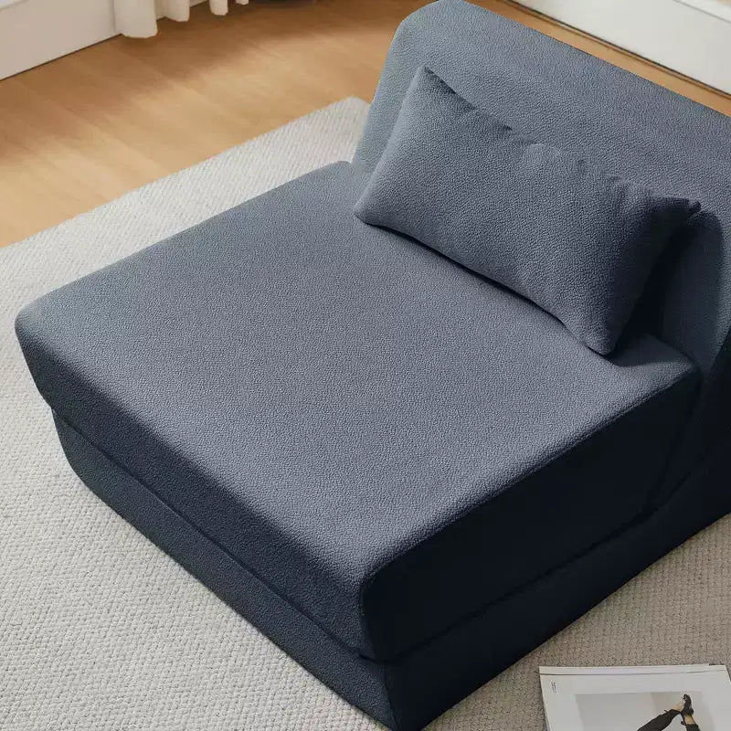 Divano letto convertibile 2 in 1 Beige/Blu/Grigio/Giallo, un posto