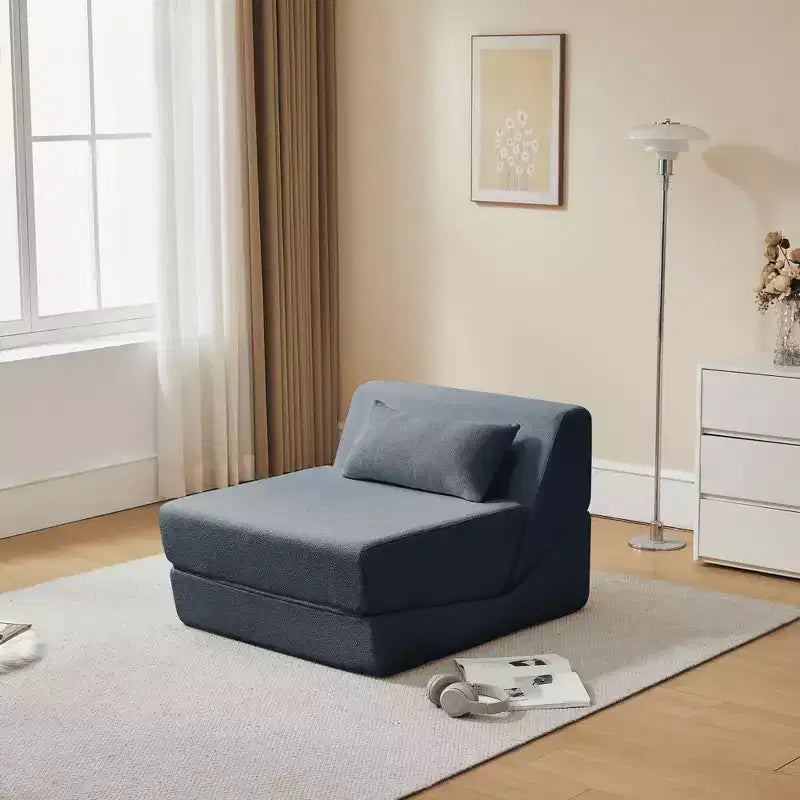 Divano letto convertibile 2 in 1 Beige/Blu/Grigio/Giallo, un posto