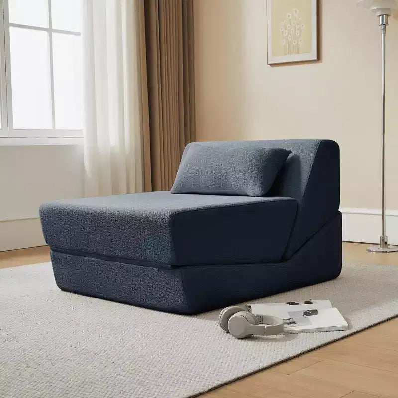 Divano letto convertibile 2 in 1 Beige/Blu/Grigio/Giallo, un posto