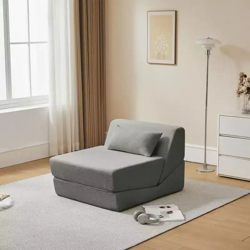 Divano letto convertibile 2 in 1 Beige/Blu/Grigio/Giallo, un posto