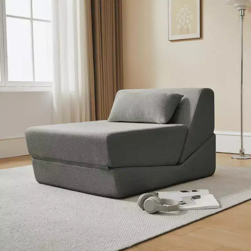 Divano letto convertibile 2 in 1 Beige/Blu/Grigio/Giallo, un posto