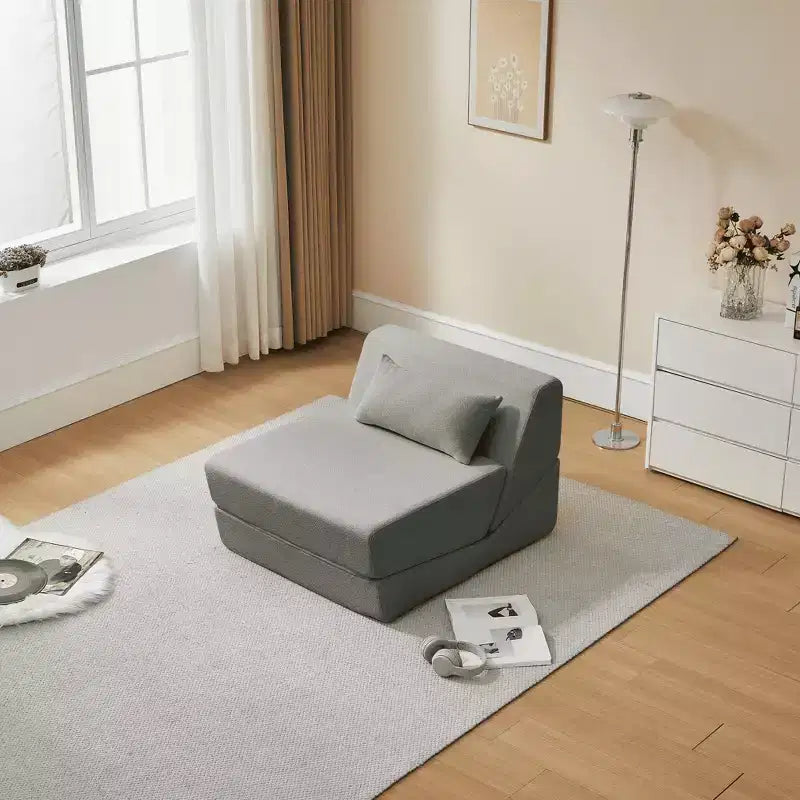 Divano letto convertibile 2 in 1 Beige/Blu/Grigio/Giallo, un posto