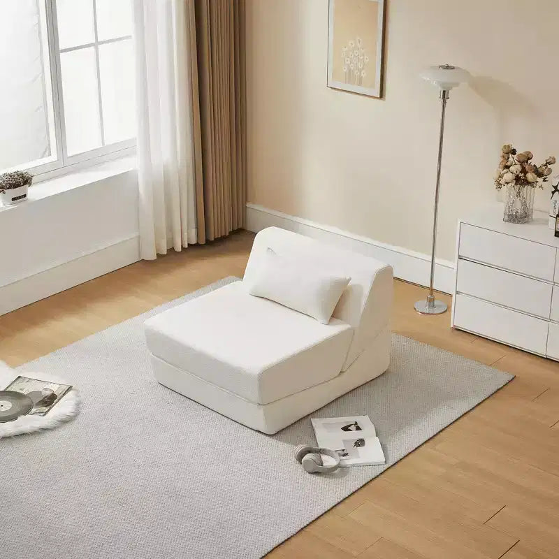 Divano letto convertibile 2 in 1 Beige/Blu/Grigio/Giallo, un posto