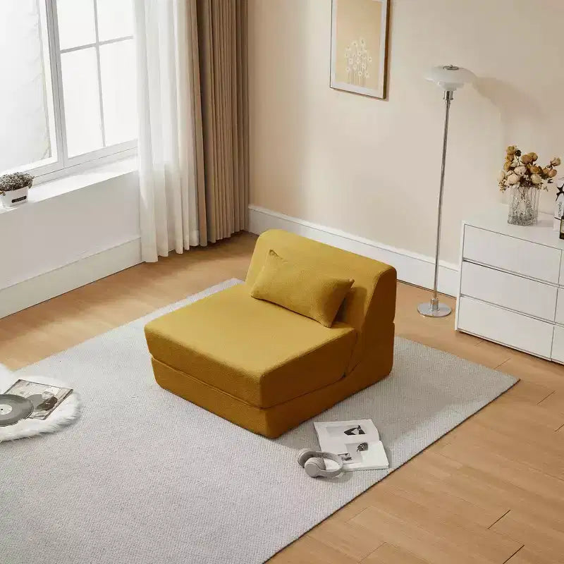 Divano letto convertibile 2 in 1 Beige/Blu/Grigio/Giallo, un posto