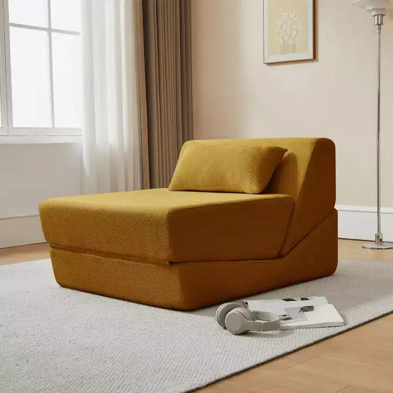 Divano letto convertibile 2 in 1 Beige/Blu/Grigio/Giallo, un posto