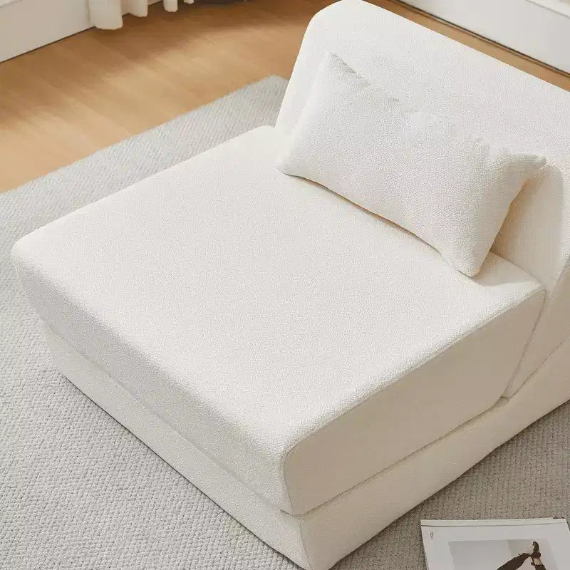 Divano letto convertibile 2 in 1 Beige/Blu/Grigio/Giallo, un posto