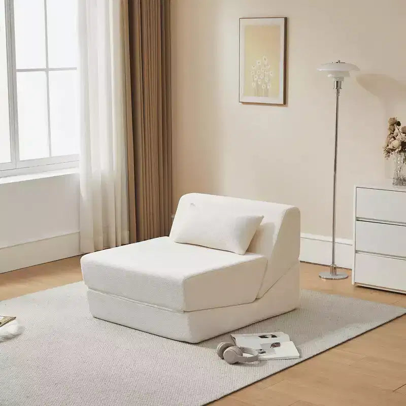 Divano letto convertibile 2 in 1 Beige/Blu/Grigio/Giallo, un posto