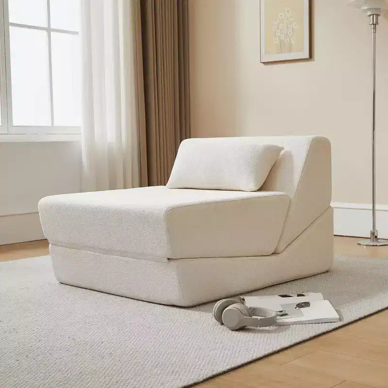 Divano letto convertibile 2 in 1 Beige/Blu/Grigio/Giallo, un posto