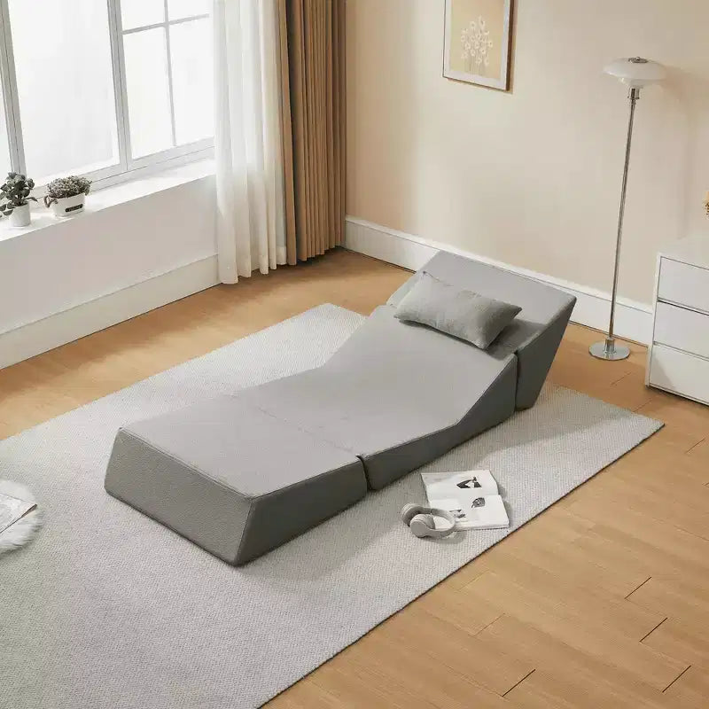 Divano letto convertibile 2 in 1 Beige/Blu/Grigio/Giallo, un posto