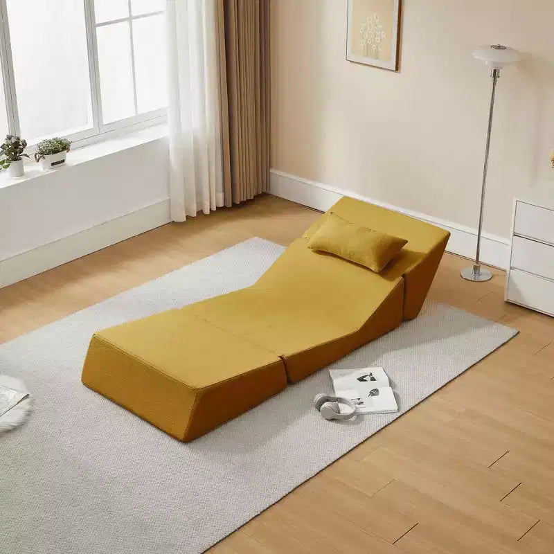 Divano letto convertibile 2 in 1 Beige/Blu/Grigio/Giallo, un posto