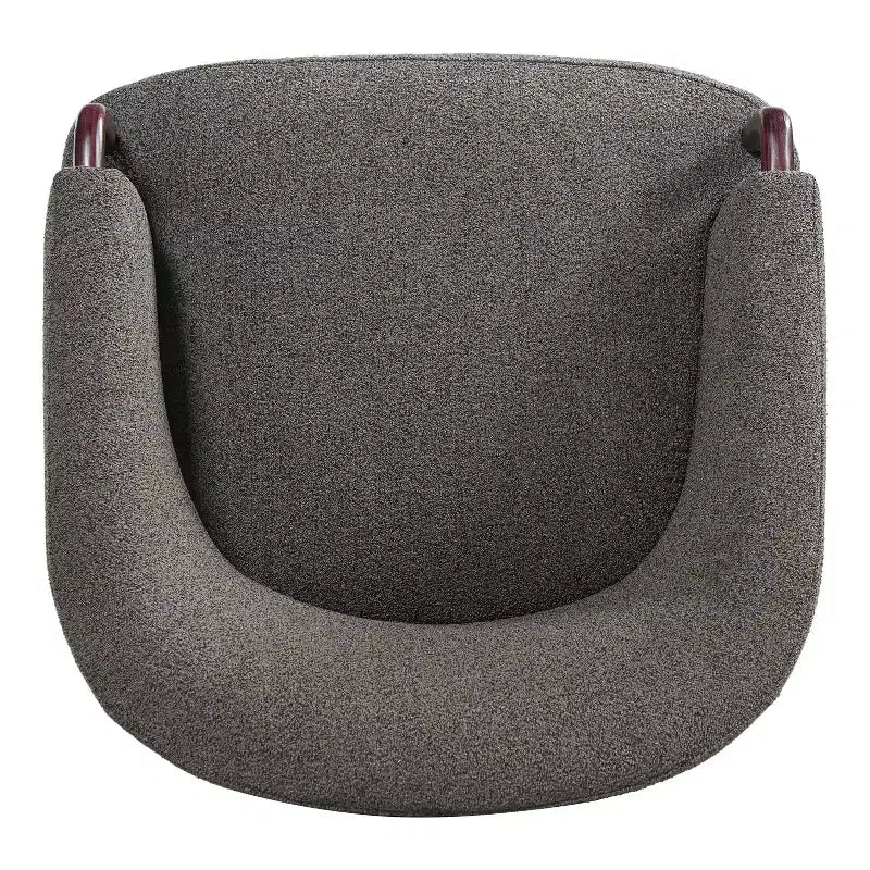 Poltrona girevole a barilotto in bouclé multicolore beige/marrone, posto singolo