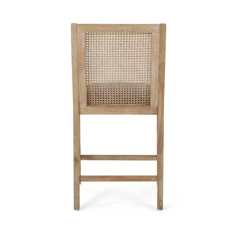 Sgabello da bancone con schienale squadrato, color carbone/naturale, set da 2 pezzi