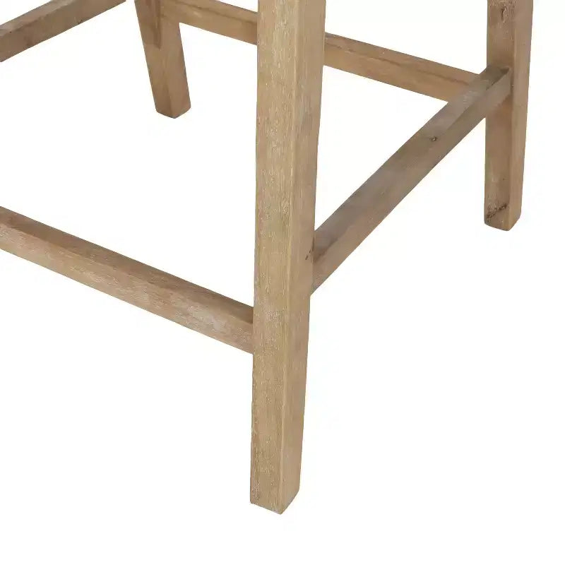 Sgabello da bancone con schienale squadrato, color carbone/naturale, set da 2 pezzi