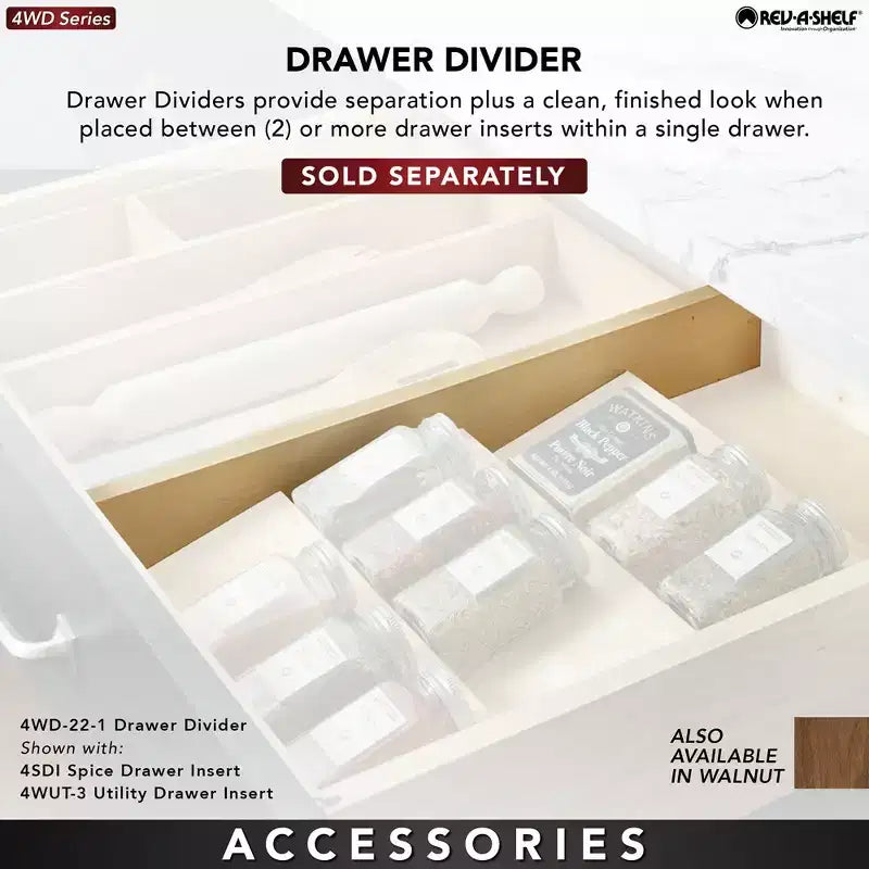 Inserto organizer per cassetto portacoltelli a doppia fila in acero