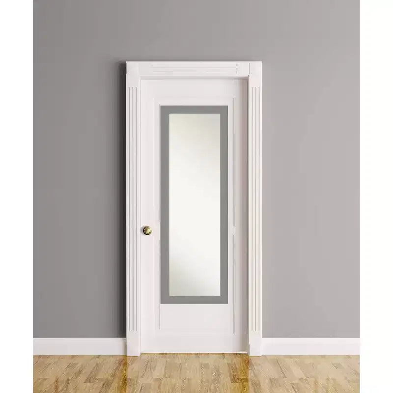 Specchio da parete rettangolare con cornice in nichel spazzolato – Singolo