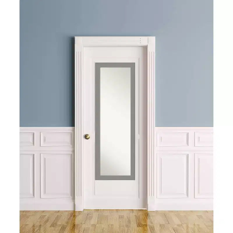Specchio da parete rettangolare con cornice in nichel spazzolato – Singolo