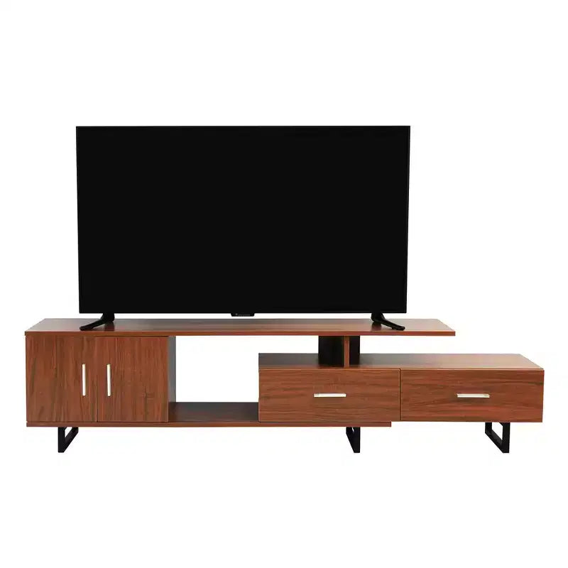 Mobile TV – Ebano / Rovere / Noce / Bianco | Struttura in MDF e gambe in acciaio | Adatto per TV fino a 69" | 1 Unità