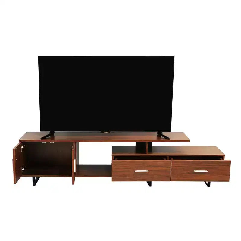 Mobile TV – Ebano / Rovere / Noce / Bianco | Struttura in MDF e gambe in acciaio | Adatto per TV fino a 69" | 1 Unità