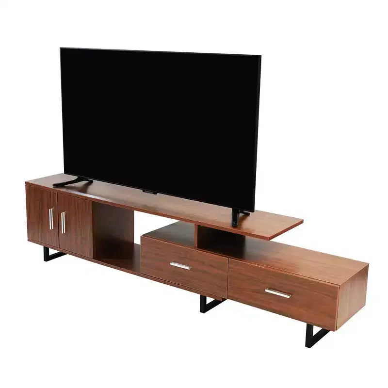 Mobile TV – Ebano / Rovere / Noce / Bianco | Struttura in MDF e gambe in acciaio | Adatto per TV fino a 69" | 1 Unità