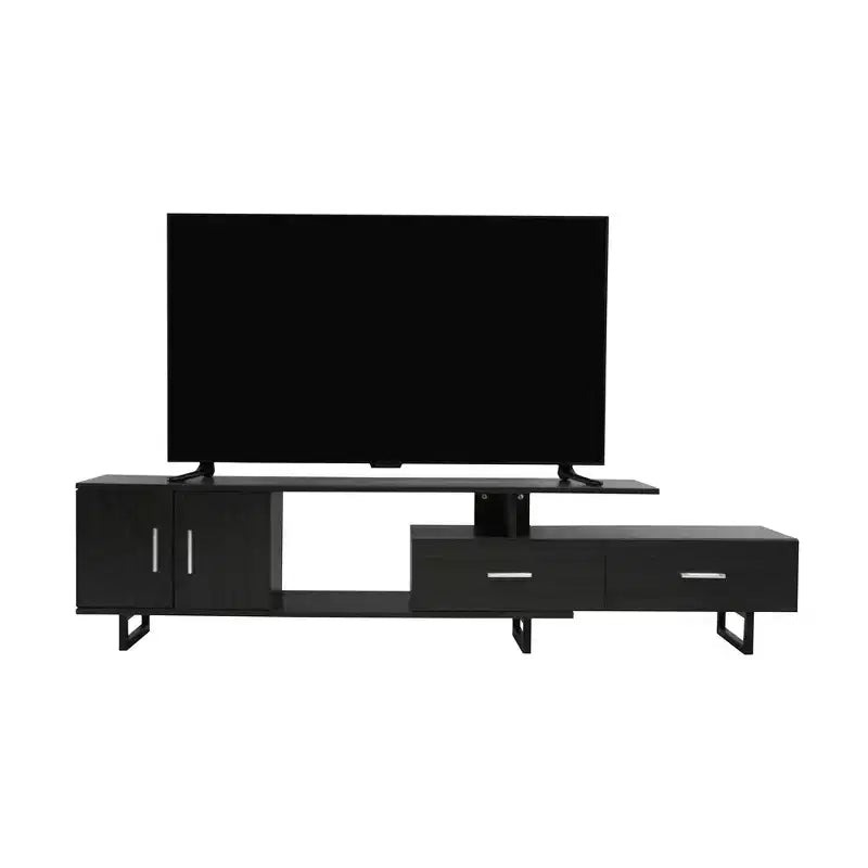 Mobile TV – Ebano / Rovere / Noce / Bianco | Struttura in MDF e gambe in acciaio | Adatto per TV fino a 69" | 1 Unità