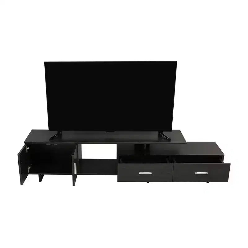 Mobile TV – Ebano / Rovere / Noce / Bianco | Struttura in MDF e gambe in acciaio | Adatto per TV fino a 69" | 1 Unità