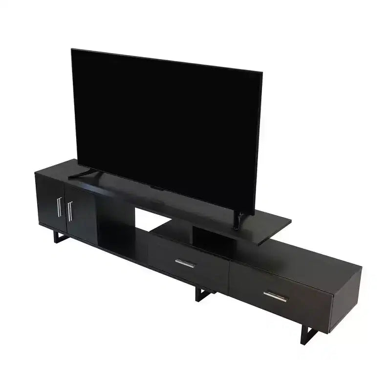Mobile TV – Ebano / Rovere / Noce / Bianco | Struttura in MDF e gambe in acciaio | Adatto per TV fino a 69" | 1 Unità