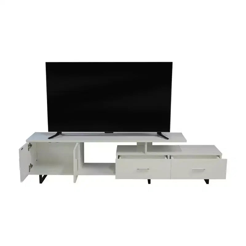 Mobile TV – Ebano / Rovere / Noce / Bianco | Struttura in MDF e gambe in acciaio | Adatto per TV fino a 69" | 1 Unità