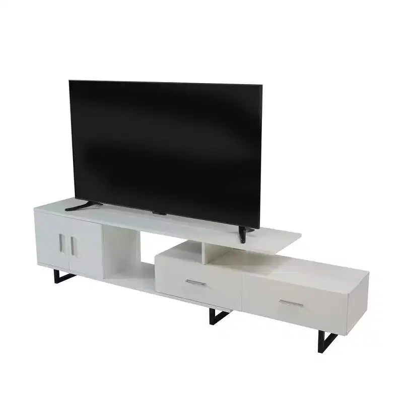 Mobile TV – Ebano / Rovere / Noce / Bianco | Struttura in MDF e gambe in acciaio | Adatto per TV fino a 69" | 1 Unità