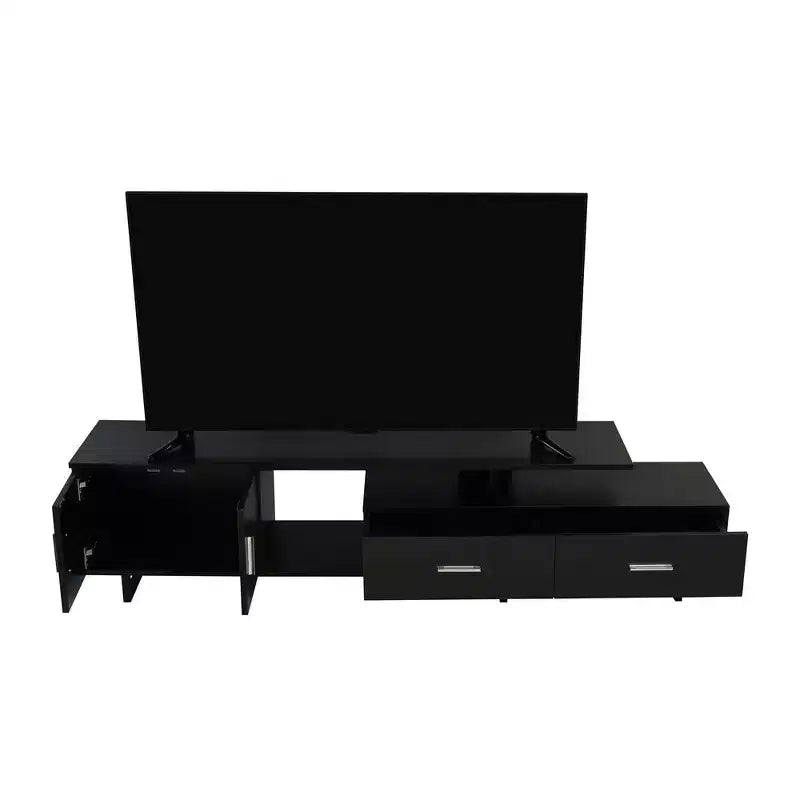 Mobile TV – Ebano / Rovere / Noce / Bianco | Struttura in MDF e gambe in acciaio | Adatto per TV fino a 69" | 1 Unità